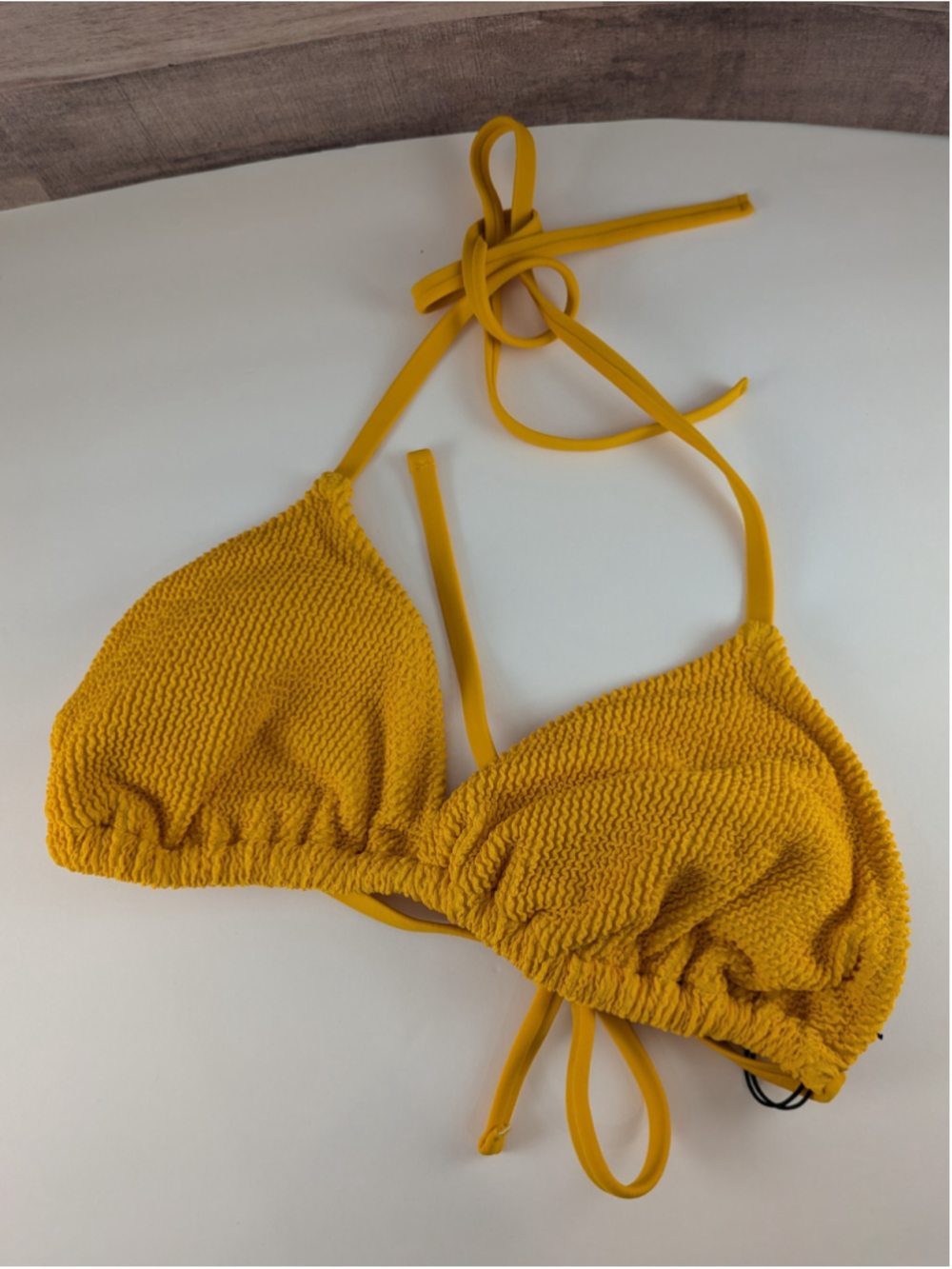 SHADE & SHORE Yellow Bikini Top L